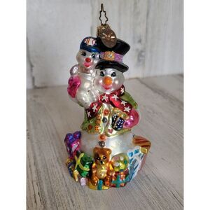 Radko Frosty's favorite gift blown glass ornament Xmas glitter